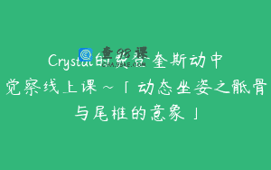 Crystal的费登奎斯动中觉察线上课~「动态坐姿之骶骨与尾椎的意象」