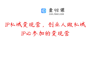 IP私域变现营，创业人做私域IP必参加的变现营
