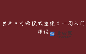 甘卓《呼吸模式重建》一周入门课程