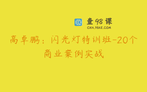 高卓鹏：闪光灯特训班-20个商业案例实战