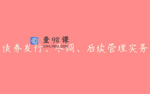 债券发行、尽调、后续管理实务
