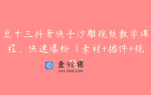 豆十三抖音快手沙雕视频教学课程，快速爆粉（素材+插件+视频）