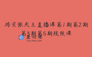 游资张天王直播课第1期第2期第3期第5期视频课