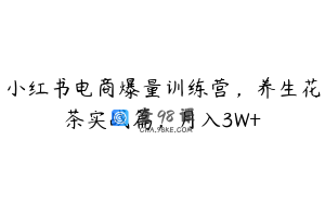 小红书电商爆量训练营，养生花茶实战篇，月入3W+