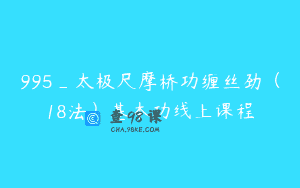 995_太极尺摩桥功缠丝劲（18法）基本功线上课程