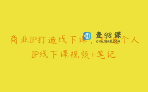 商业IP打造线下课，打造个人IP线下课视频+笔记