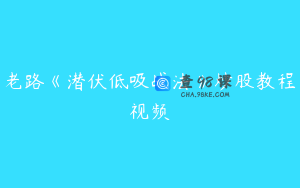 老路《潜伏低吸战法》炒股教程视频