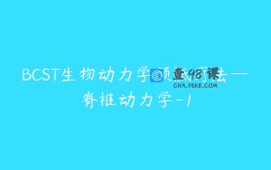 BCST生物动力学颅骶疗法—脊椎动力学-1