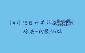 （4月13日开学）振荡中医-脉法-初级35班