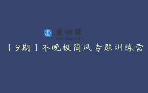 【9期】不晚极简风专题训练营