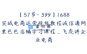 【57节-￥399】1688实战电商运营视频教程诚信通阿里巴巴店铺学习课程_飞虎讲企业电商