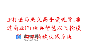 IP打造与成交高手变现营:通过商业IP+经典智慧双飞轮模型 构建持续收钱系统