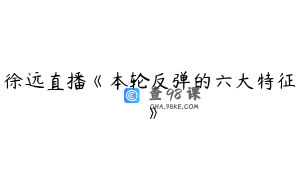 徐远直播《本轮反弹的六大特征》