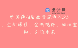 野菩萨AI绘画资深课2023，全新课程，全新视野，知识重构，引领未来