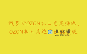 俄罗斯OZON本土店实操课，OZON本土店运营选品变现