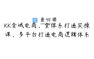 KK全域电商，全体系打造实操课，多平台打造电商逻辑体系