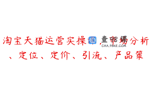 淘宝天猫运营实操课，市场分析、定位、定价、引流、产品策