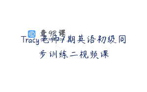 Tracy老师7期英语初级同步训练二视频课