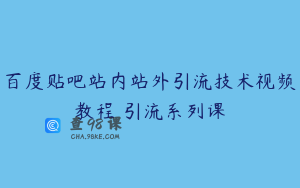 百度贴吧站内站外引流技术视频教程 引流系列课