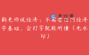 鹤老师说经济：不需要任何经济学基础，会打字就能听懂（无水印）