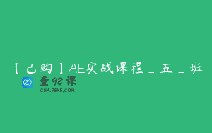 【己购】AE实战课程_五_班