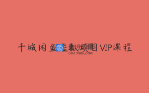 千城闲鱼虚拟项目VIP课程