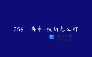 256_再审-抗诉怎么打