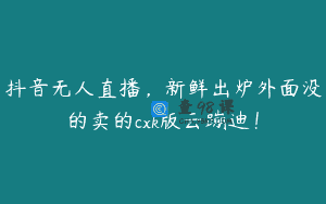抖音无人直播，新鲜出炉外面没的卖的cxk版云蹦迪！