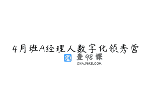 4月班A经理人数字化领秀营