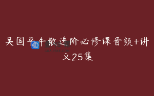 吴国平牛散进阶必修课音频+讲义25集