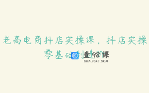 老高电商抖店实操课，抖店实操零基础到进阶
