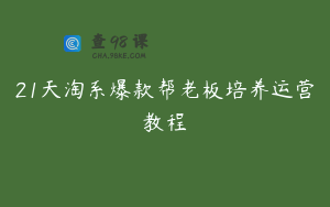 21天淘系爆款帮老板培养运营教程