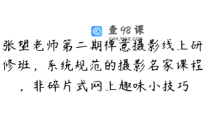 张望老师第二期禅意摄影线上研修班，系统规范的摄影名家课程，非碎片式网上趣味小技巧