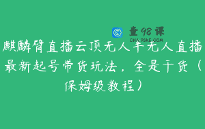 麒麟臂直播云顶无人半无人直播最新起号带货玩法，全是干货（保姆级教程）