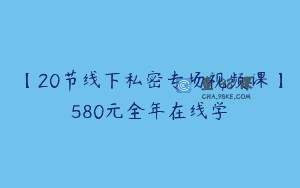 【20节线下私密专场视频课】580元全年在线学