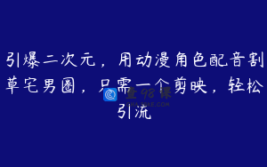 引爆二次元，用动漫角色配音割草宅男圈，只需一个剪映，轻松引流