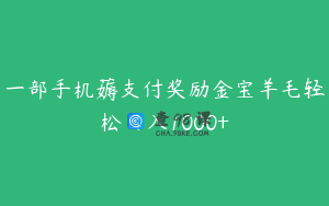 一部手机薅支付奖励金宝羊毛轻松日入1000+