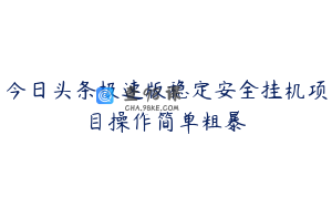 今日头条极速版稳定安全挂机项目操作简单粗暴