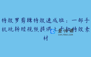 特效罗剪辑特效速成班：一部手机玩转短视频提供上千款特效素材