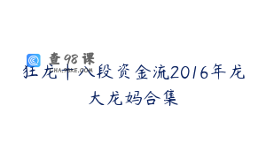 狂龙十八段资金流2016年龙大龙妈合集