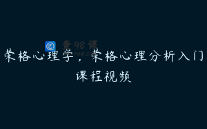 荣格心理学，荣格心理分析入门课程视频