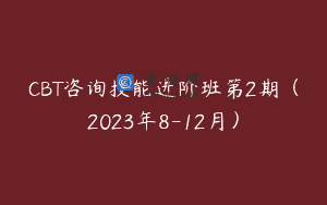 CBT咨询技能进阶班第2期（2023年8-12月）