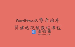 WordPress从零开始外贸建站视频教程课程