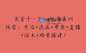 点金手·Tiktok航海嘉训练营：开店+选品+带货+直播+话术+场景搭建！