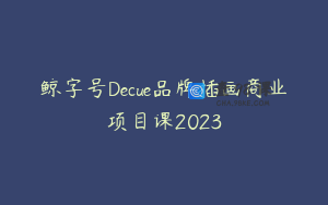 鲸字号Decue品牌插画商业项目课2023