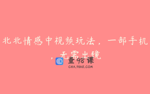 北北情感中视频玩法，一部手机，无需出镜
