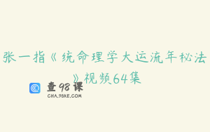 张一指《统命理学大运流年秘法》视频64集