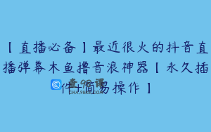 【直播必备】最近很火的抖音直播弹幕木鱼撸音浪神器【永久插件+简易操作】