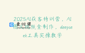 2025AI获客特训营，AI图文视频全制作，deepseek工具实操教学