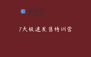 7天极速发售特训营
